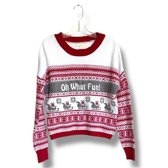 Ugly Christmas Sweater Sweaters - “Oh What Fun” Nordic Ugly Christmas Sweater by Kaisley Size Medium